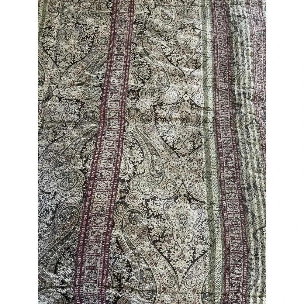 Croscill Pillow Shams Tangier King Damask Stripe Bronze Burgundy Rich‎ Set Of 2